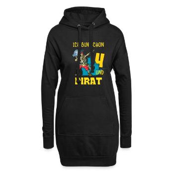 Squelette de Pirate Pirate Squelette 4ème Fête d’Anniversaire des Enfants - Sweat-shirt à capuche long Femme - noir - Devant