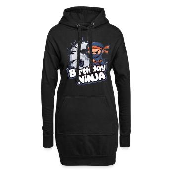 Dieser kleine Ninja ist 6 Geburtstagsshirt - Hoodie-Kleid - Schwarz - Vorne