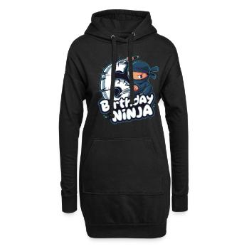 Dieser kleine Ninja ist 6 Geburtstagsshirt - Hoodie-Kleid - Schwarz - Vorne