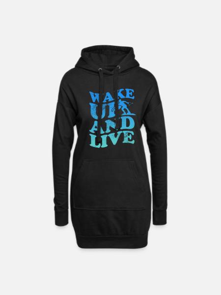 Wakeboard - Hoodie-Kleid - Schwarz