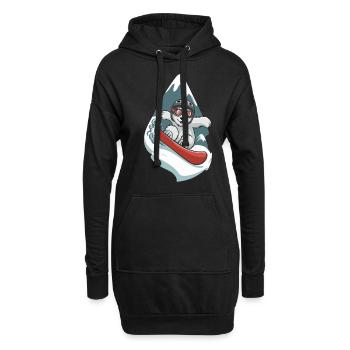 Ours des neiges à l’aventure en planche à neige - Sweat-shirt à capuche long Femme - noir - Devant