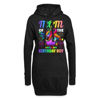 Mom Of The Birthday Boy Monster Truck Truck Lover - Hoodie-Kleid - Schwarz - Vorne