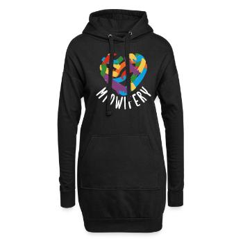 Sage-femme Cœur Mains Diversité Sage-femme - Sweat-shirt à capuche long Femme - noir - Devant