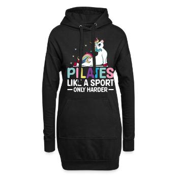 Pilates wie ein Sport, nur härter Pilates-Trainer - Hoodie-Kleid - Schwarz - Vorne