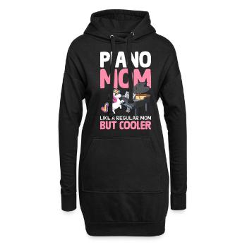 Piano Mom Like A Regular Mom Female Piano Player - Hoodie-Kleid - Schwarz - Vorne