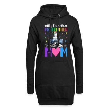L’haltérophile préféré m’appelle maman - Sweat-shirt à capuche long Femme - noir - Devant