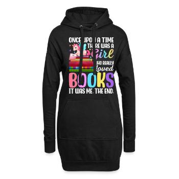 Une fille qui aimait vraiment les livres Lecteur de livres - Sweat-shirt à capuche long Femme - noir - Devant