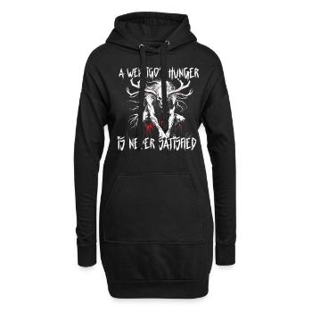 Wendigo Kryptide Cryptid - Hoodie-Kleid - Schwarz - Vorne