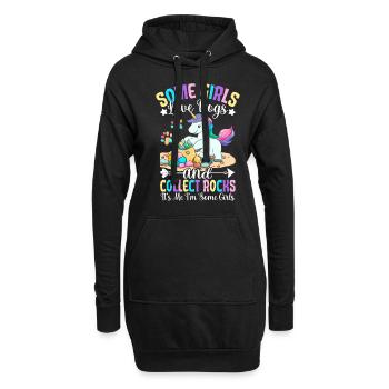 Les filles aiment les chiens et collectionnent les roches Rock Collectors - Sweat-shirt à capuche long Femme - noir - Devant
