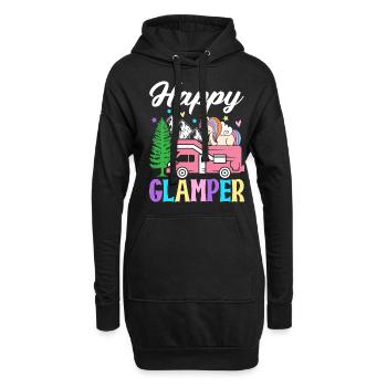 Happy Glamper Glamping Camper Grafikdesign für - Hoodie-Kleid - Schwarz - Vorne
