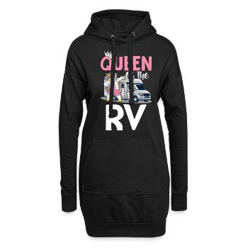 Queen Of The Rv Camping Girl Weibliche Camper - Hoodie-Kleid - Schwarz - Vorne