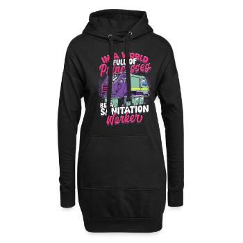 Camion à ordures femme poubelle - Sweat-shirt à capuche long Femme - noir - Devant