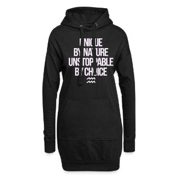 Einzigartig Von Natur Aus Unaufhaltsam Wassermann - Hoodie-Kleid - Schwarz - Vorne