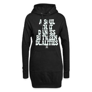 Gémeaux : l’âme danse, entre les dualités - Sweat-shirt à capuche long Femme - noir - Devant