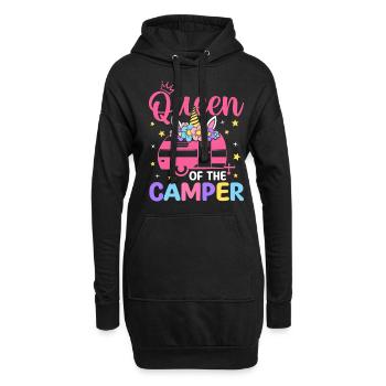 Reine Du Campeur Femme Camper Camping Fille - Sweat-shirt à capuche long Femme - noir - Devant