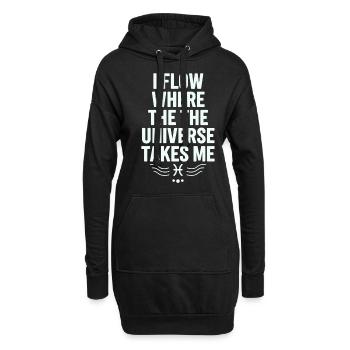 Ich Fließe Wo Das Universum Mich Hinführt Fische - Hoodie-Kleid - Schwarz - Vorne