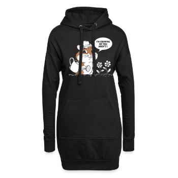 Niedlicher Hamster Mit Gießkanne Und Blumen - Hoodie-Kleid - Schwarz - Vorne