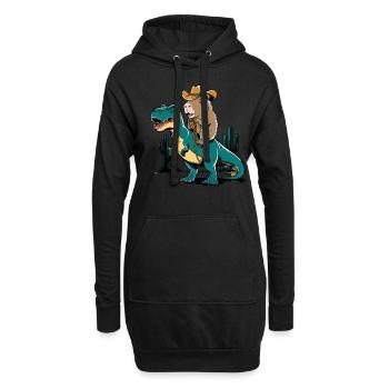 Niedliches Capybara auf Dinosaurier für einen - Hoodie-Kleid - Schwarz - Vorne