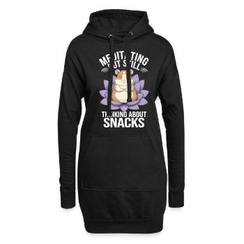 Yoga pour hamster : méditez mais pensez aux collations - Sweat-shirt à capuche long Femme - noir - Devant
