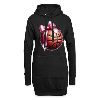 Coquette noeud basketteur Basketteur Fête des Mères Rose - Sweat-shirt à capuche long Femme - noir - Devant