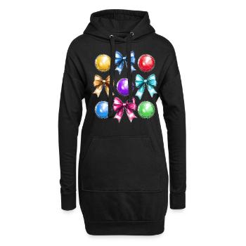 Coquette Bogen Boccia-Kugel Mütter Tag Bocci Band - Hoodie-Kleid - Schwarz - Vorne