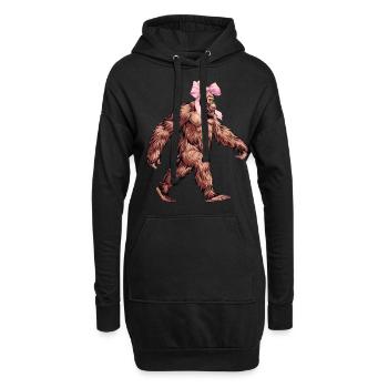 Coquette Bogen Bigfoot Sasquatch Yeti Rosa - Hoodie-Kleid - Schwarz - Vorne