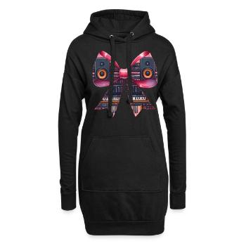 Coquette Bow Tontechniker Tontechniker - Hoodie-Kleid - Schwarz - Vorne
