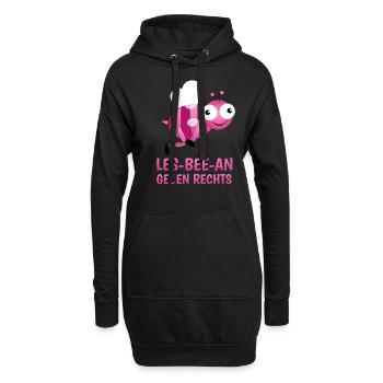 Les-Bee-An gegen rechts Gay Lesben Biene - Hoodie-Kleid - Schwarz - Vorne