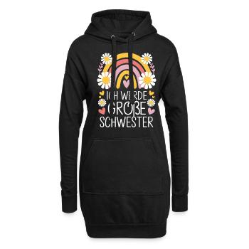 Ich Werde Große Schwester Regenbogen Boho - Hoodie-Kleid - Schwarz - Vorne