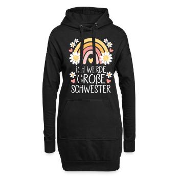 Ich Werde Große Schwester Regenbogen Boho - Hoodie-Kleid - Schwarz - Vorne