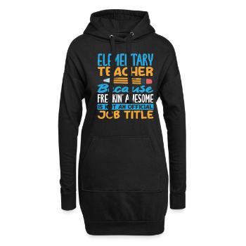 Grundschullehrer, Weil Er Verdammt Gut Ist - Hoodie-Kleid - Schwarz - Vorne