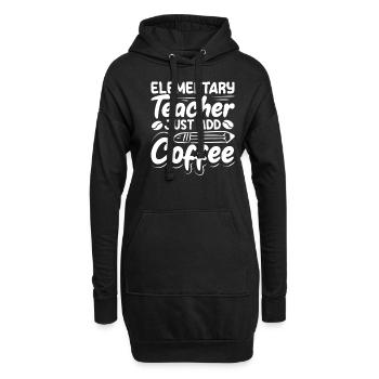 L’enseignant de l’école primaire vient d’ajouter des vibrations de café - Sweat-shirt à capuche long Femme - noir - Devant