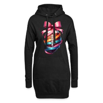 Coquette noeud Flag Football Joueur Noeud Rose - Sweat-shirt à capuche long Femme - noir - Devant