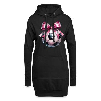 Coquette Bogen Fußball Disco Ball Mütter Tag Rosa - Hoodie-Kleid - Schwarz - Vorne