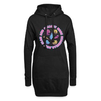 Muschelsammler Muscheln - Hoodie-Kleid - Schwarz - Vorne