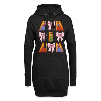 Coquette Bow Cornhole Board Bohnensack Mütter Tag - Hoodie-Kleid - Schwarz - Vorne