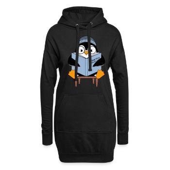 Pingouin mignon avec le livre 'Antarctica : A Penguin - Sweat-shirt à capuche long Femme - noir - Devant