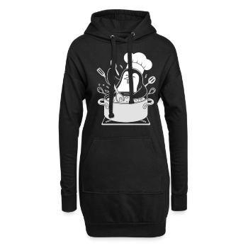 Cooking Penguin Chef Hat Fun - Hoodie Dress - black - Front