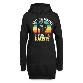 Antiracisme Diversité, justice et égalité - Sweat-shirt à capuche long Femme - noir - Devant