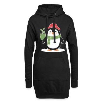 Gartenfreundlicher Pinguin für Gartenfreunde - Hoodie-Kleid - Schwarz - Vorne