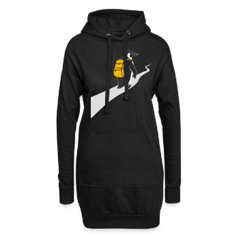 Pinguin hiking Hiking Hiker Abenteuer - Hoodie-Kleid - Schwarz - Vorne
