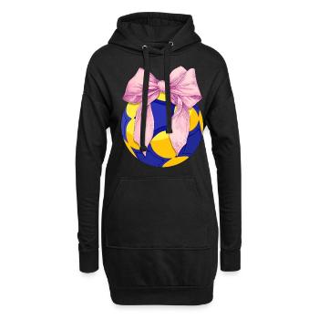 Coquette noeud Korfball Fête des mères Ruban rose Maman - Sweat-shirt à capuche long Femme - noir - Devant
