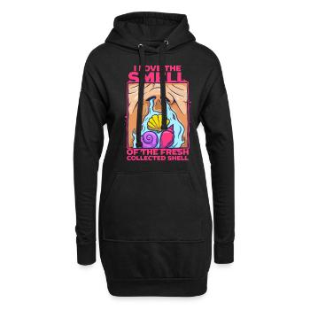 Muschelsammler Muscheln - Hoodie-Kleid - Schwarz - Vorne
