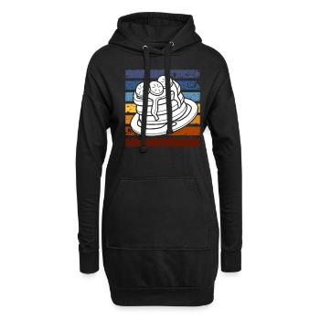 Crêpes rétro Petit-déjeuner Indulgence - Sweat-shirt à capuche long Femme - noir - Devant