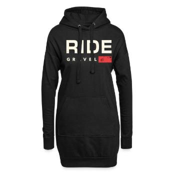 Vélo Gravel Vélo Gravel Amateurs de Gravel Bike & Cyclistes - Sweat-shirt à capuche long Femme - noir - Devant