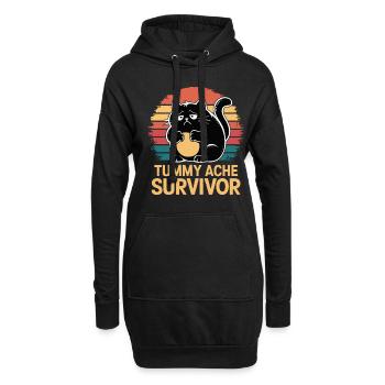 Tummy Ache Survivor Bauchschmerzen - Hoodie-Kleid - Schwarz - Vorne
