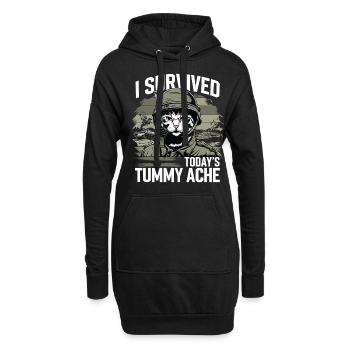 Douleur abdominale survivante des maux de ventre - Sweat-shirt à capuche long Femme - noir - Devant