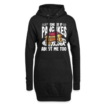 Denken Pfannkuchen Auch An Mich - Hoodie-Kleid - Schwarz - Vorne
