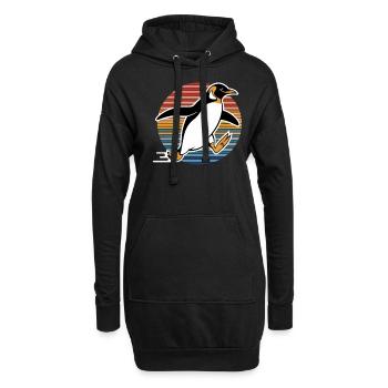 Pingouin rapide dans un style rétro - Sweat-shirt à capuche long Femme - noir - Devant