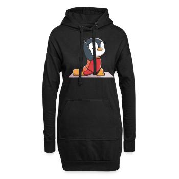 Niedlicher Pinguin Yoga Pose für Kinder und - Hoodie-Kleid - Schwarz - Vorne